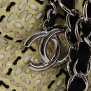 CHANEL Chain Shoulder Bag Enamel Cream Silver CC Auth 143658-18