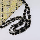 CHANEL Chain Shoulder Bag Enamel Cream Silver CC Auth 143658-7
