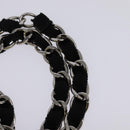 CHANEL Chain Shoulder Bag Enamel Cream Silver CC Auth 143658-14