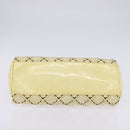 CHANEL Chain Shoulder Bag Enamel Cream Silver CC Auth 143658-5