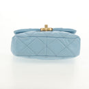 CHANEL Matelasse Chain Shoulder Bag Lamb Skin Light Blue Gold CC Auth 143660SAM-5