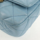 CHANEL Matelasse Chain Shoulder Bag Lamb Skin Light Blue Gold CC Auth 143660SAM-16