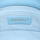 CHANEL Matelasse Chain Shoulder Bag Lamb Skin Light Blue Gold CC Auth 143660SAM-23