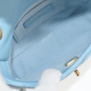 CHANEL Matelasse Chain Shoulder Bag Lamb Skin Light Blue Gold CC Auth 143660SAM-10