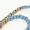 CHANEL Matelasse Chain Shoulder Bag Lamb Skin Light Blue Gold CC Auth 143660SAM-8