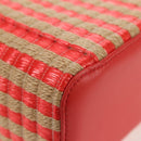 CHANEL Chain Shoulder Bag Raffia Beige Gold CC Auth 143661SAM-18