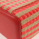 CHANEL Chain Shoulder Bag Raffia Beige Gold CC Auth 143661SAM-19