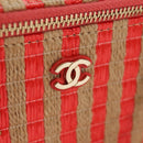 CHANEL Chain Shoulder Bag Raffia Beige Gold CC Auth 143661SAM-20