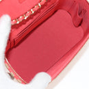 CHANEL Chain Shoulder Bag Raffia Beige Gold CC Auth 143661SAM-9