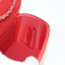 CHANEL Chain Shoulder Bag Raffia Beige Gold CC Auth 143661SAM-23