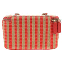 CHANEL Chain Shoulder Bag Raffia Beige Gold CC Auth 143661SAM-2