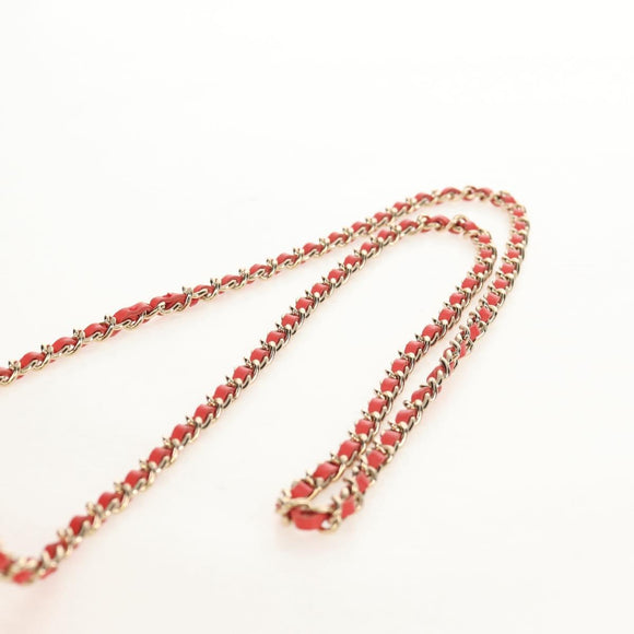 CHANEL Chain Shoulder Bag Raffia Beige Gold CC Auth 143661SAM