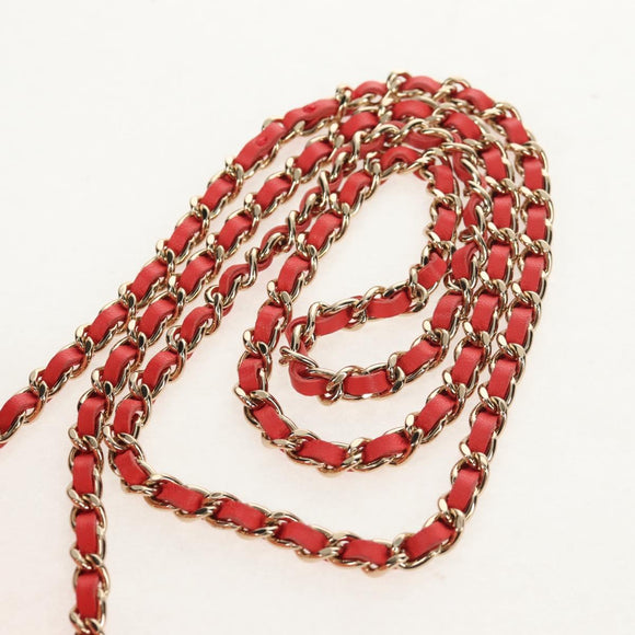 CHANEL Chain Shoulder Bag Raffia Beige Gold CC Auth 143661SAM