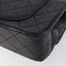 CHANEL Matelasse 23 Chain Shoulder Bag Lamb Skin Black Gold CC Auth 143662AV-17