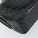 CHANEL Matelasse 23 Chain Shoulder Bag Lamb Skin Black Gold CC Auth 143662AV-18