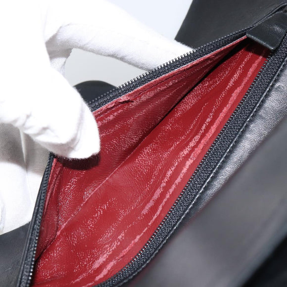 CHANEL Matelasse 23 Chain Shoulder Bag Lamb Skin Black Gold CC Auth 143662AV