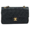 CHANEL Matelasse 23 Chain Shoulder Bag Lamb Skin Black Gold CC Auth 143662AV-13