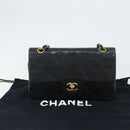 CHANEL Matelasse 23 Chain Shoulder Bag Lamb Skin Black Gold CC Auth 143662AV-12