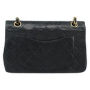 CHANEL Matelasse 23 Chain Shoulder Bag Lamb Skin Black Gold CC Auth 143662AV-2