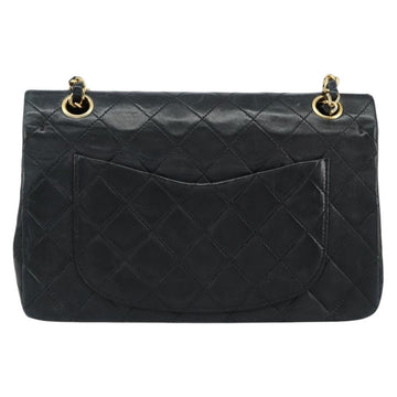 CHANEL Matelasse 23 Chain Shoulder Bag Lamb Skin Black Gold CC Auth 143662AV - 0