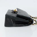 CHANEL Matelasse 23 Chain Shoulder Bag Lamb Skin Black Gold CC Auth 143662AV-3