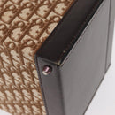Christian Dior Trotter Canvas Vanity Hand Bag Beige Gold Auth 143663V-13