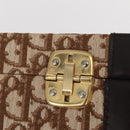 Christian Dior Trotter Canvas Vanity Hand Bag Beige Gold Auth 143663V-18