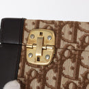 Christian Dior Trotter Canvas Vanity Hand Bag Beige Gold Auth 143663V-15