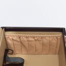 Christian Dior Trotter Canvas Vanity Hand Bag Beige Gold Auth 143663V-21