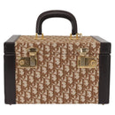 Christian Dior Trotter Canvas Vanity Hand Bag Beige Gold Auth 143663V-13