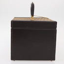 Christian Dior Trotter Canvas Vanity Hand Bag Beige Gold Auth 143663V-5