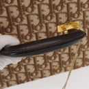 Christian Dior Trotter Canvas Vanity Hand Bag Beige Gold Auth 143663V-7