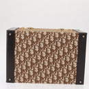 Christian Dior Trotter Canvas Vanity Hand Bag Beige Gold Auth 143663V-9