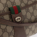 GUCCI GG Supreme Web Sherry Line Bag PVC Beige Gold 89 02 032 Auth 143664-17