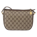 GUCCI GG Supreme Web Sherry Line Bag PVC Beige Gold 89 02 032 Auth 143664-2