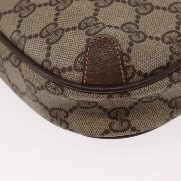 GUCCI GG Supreme Web Sherry Line Bag PVC Beige Gold 156 02 066 Auth 143665