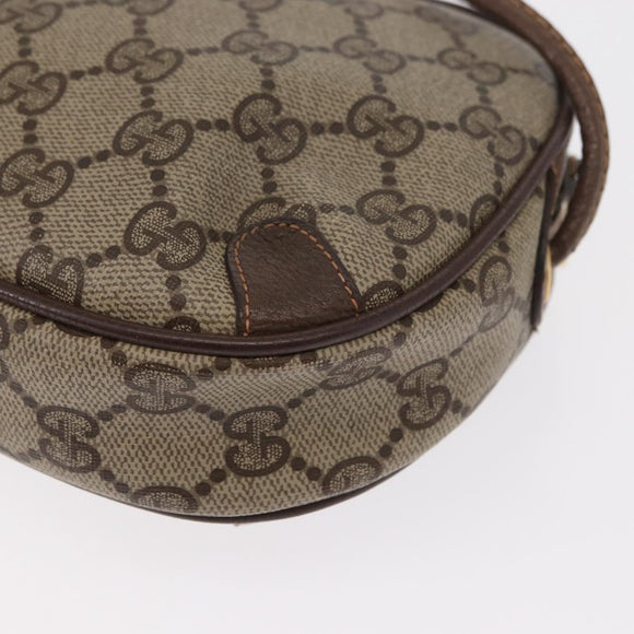 GUCCI GG Supreme Web Sherry Line Bag PVC Beige Gold 156 02 066 Auth 143665