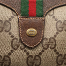 GUCCI GG Supreme Web Sherry Line Bag PVC Beige Gold 156 02 066 Auth 143665-14