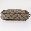 GUCCI GG Supreme Web Sherry Line Bag PVC Beige Gold 156 02 066 Auth 143665-9