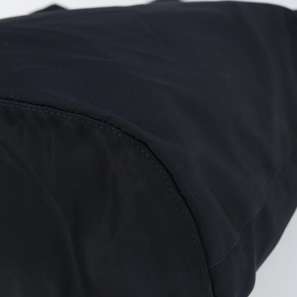 PRADA Shoulder Bag Nylon Navy Gold Auth 143666