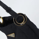 PRADA Shoulder Bag Nylon Navy Gold Auth 143666-10