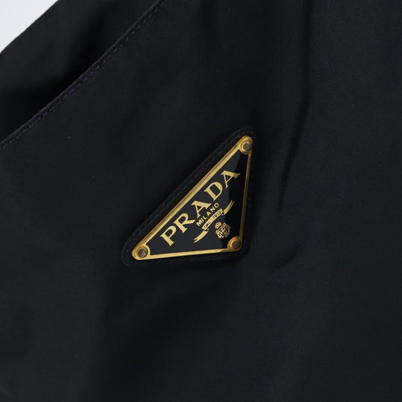 PRADA Shoulder Bag Nylon Navy Gold Auth 143666