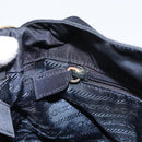 PRADA Shoulder Bag Nylon Navy Gold Auth 143666-21