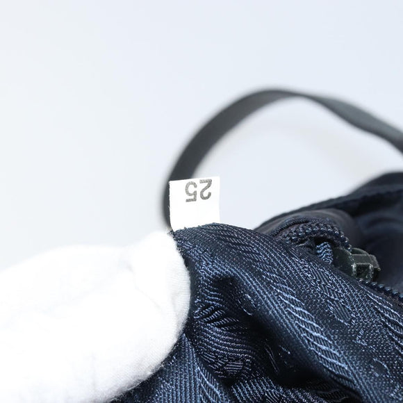 PRADA Schoudertas Nylon Marine Goud Auth 143666
