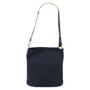 PRADA Shoulder Bag Nylon Navy Gold Auth 143666-2