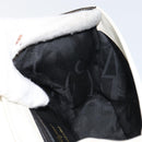 Salvatore Ferragamo Gancini Chain Shoulder Bag Leather White Gold Auth 143667-18