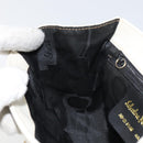 Salvatore Ferragamo Gancini Chain Shoulder Bag Leather White Gold Auth 143667-19