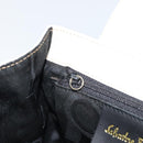 Salvatore Ferragamo Gancini Chain Shoulder Bag Leather White Gold Auth 143667-20
