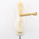 Salvatore Ferragamo Gancini Chain Shoulder Bag Leather White Gold Auth 143667-22