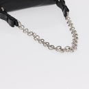 Salvatore Ferragamo Chain Gancini Shoulder Bag Enamel Black Silver Auth 143669-7